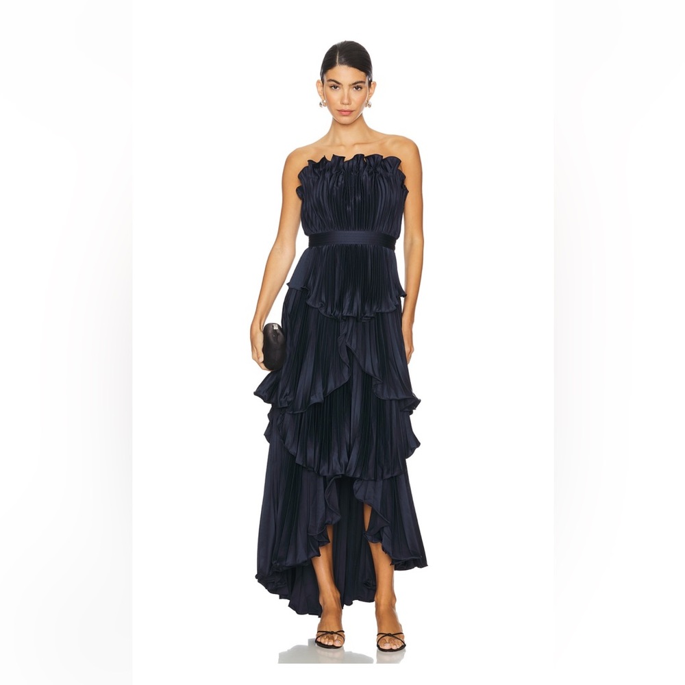 AMUR Janey Tiered Shell MIDI Dress